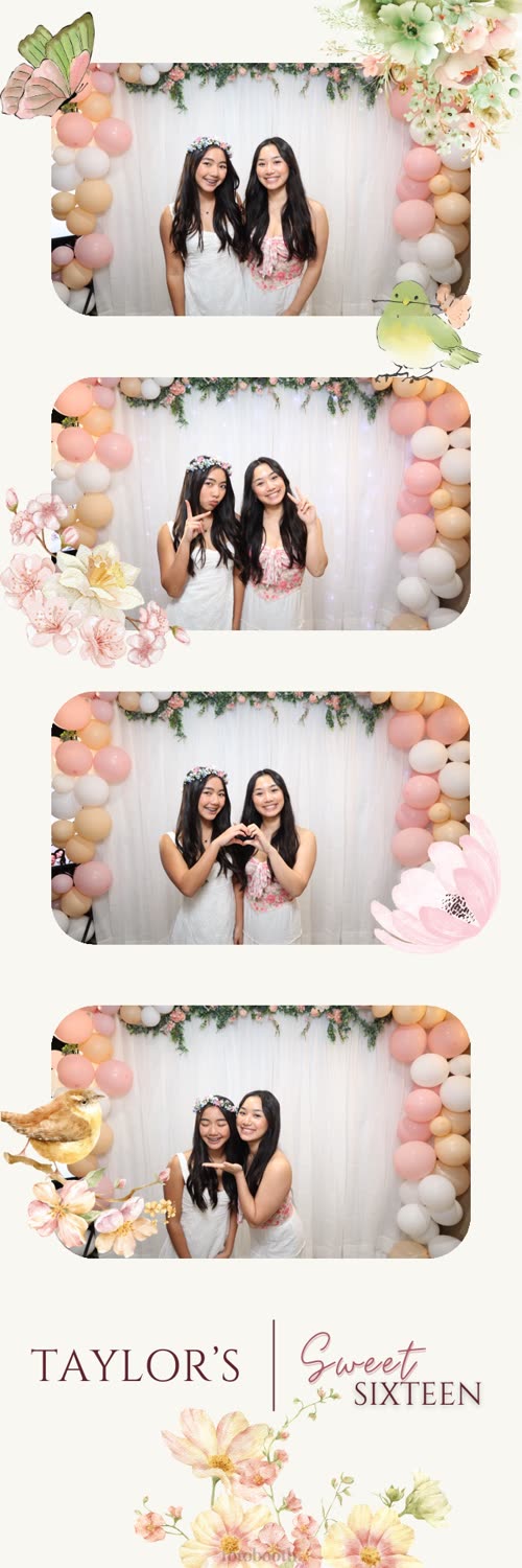 Sweet sixteen photo booth strip