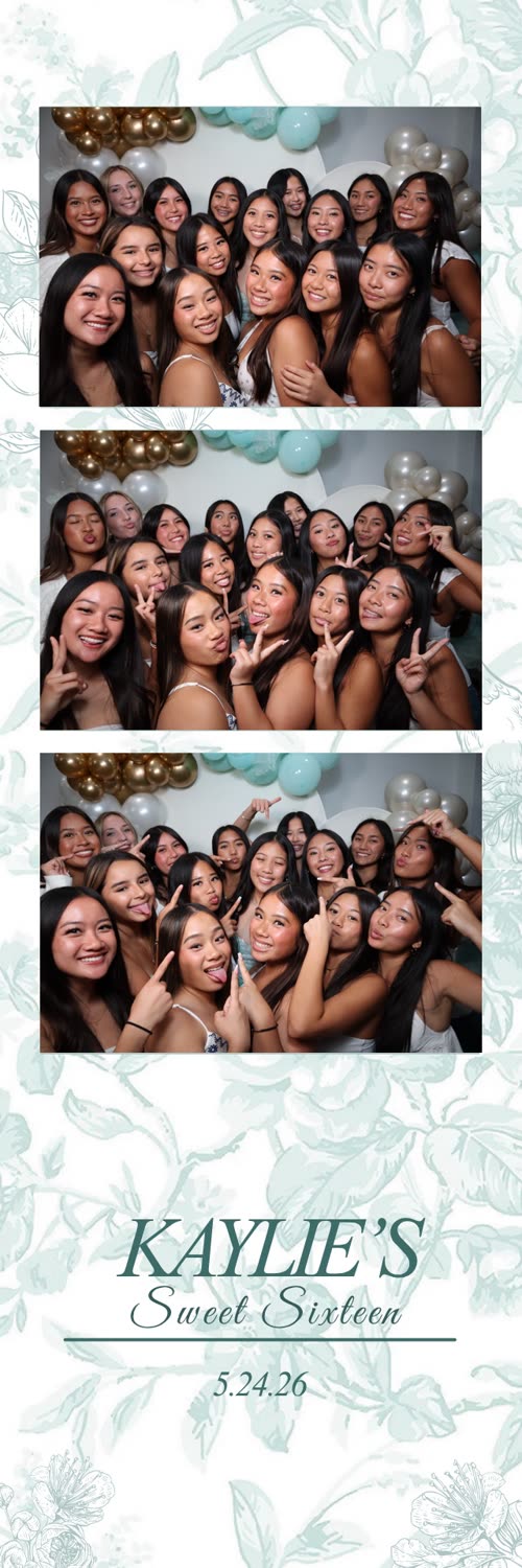 Sweet sixteen photo booth strip